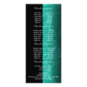 Carte de prix du salon de coiffure turquoise tenda (Dos)