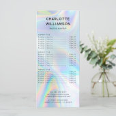 Carte de prix minimaliste Holographique (Debout devant)