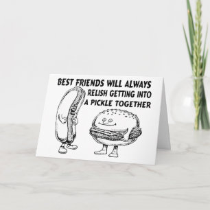Carte de problème Best Friends Hamburger & Hotdog