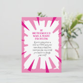 Carte de problème mathématique de la Fête des Mère (Debout devant)