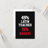 Carte de professeur de latin badass (Devant/Arrière en situation)