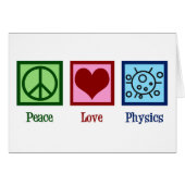Carte de professeur de physique Peace Love (Devant horizontal)