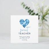 Carte de professeur mignonne avec cœur en diamant (Debout devant)