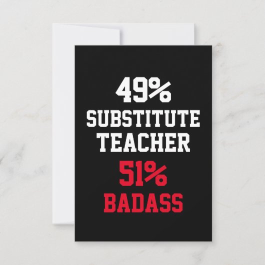 Carte de professeur remplaçant badass (Devant)