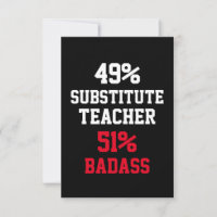 Carte de professeur remplaçant badass