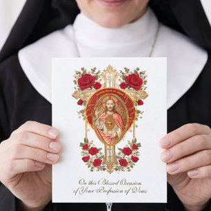 Carte de profession religieuse des vœux des religi