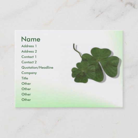 Carte de profil à quatre feuilles (Shamrock) (Devant)