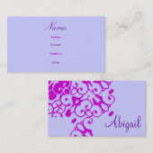 Carte de profil Abigail (Devant / Derrière)