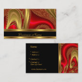 Carte de profil Affaires Élégant Abstrait Noir Rou (Devant / Derrière)