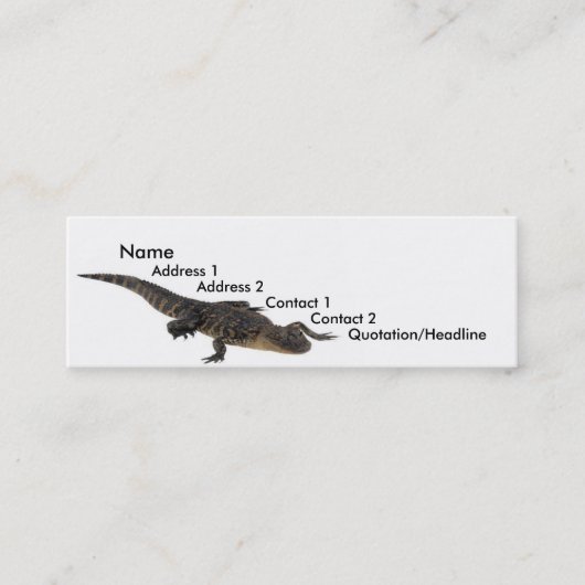 Carte de profil Alligator (Devant)