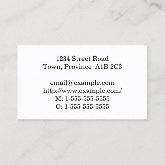 Carte de profil Barrister simple (Dos)