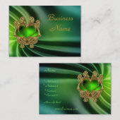 Carte de profil Bijoux vert Coeur Soie (Devant / Derrière)