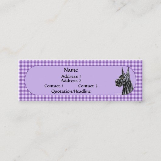 Carte de profil Black Great Dane Check (Devant)