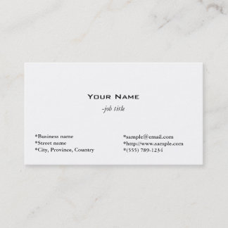 carte de profil blanche simple, simple et cool