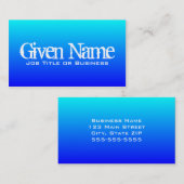 Carte de profil bleu Aqua (Devant / Derrière)