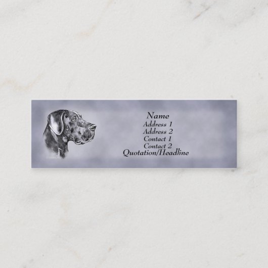 Carte de profil Blue Great Dane Unculture (Devant)