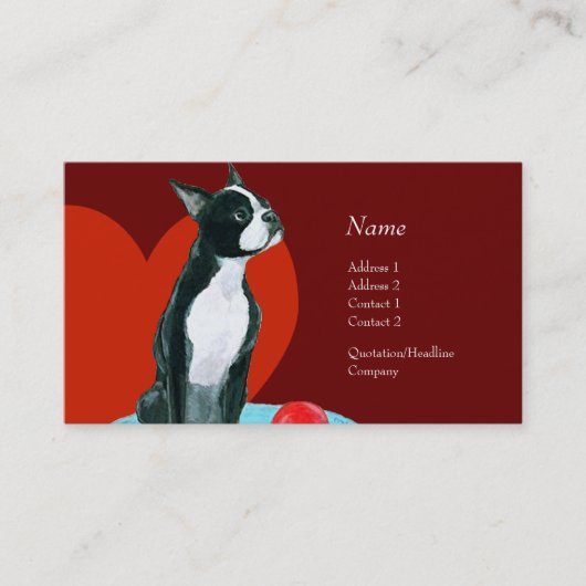 Carte de profil - Boston Terrier (Devant)