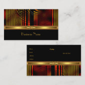 Carte de profil Business Abstrait Red Gold Design  (Devant / Derrière)