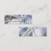 Carte de profil Business Argent Foil Pearl Long (Devant / Derrière)