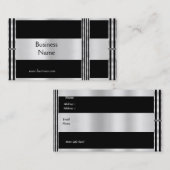 Carte de profil Business Art Déco Bande d'argent n (Devant / Derrière)