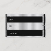 Carte de profil Business Art Déco Bande d'argent n (Dos)