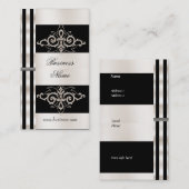 Carte de profil Business Art Déco Black Sepia Stri (Devant / Derrière)