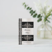 Carte de profil Business Art Déco Black Sepia Stri (Debout devant)