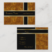 Carte de profil Business Black Gold Metal Look 2 (Devant / Derrière)