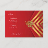 Carte de profil Business Gold Stripe Rouge Velvet  (Dos)