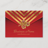 Carte de profil Business Gold Stripe Rouge Velvet  (Devant)