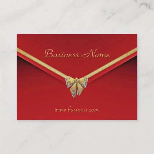 Carte de profil Business Red Gold Bow (Devant)