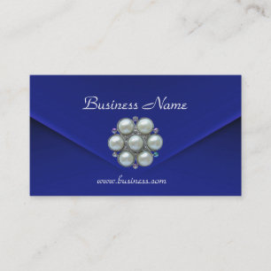 Carte de profil Business Rich Blue Velvet Pearls