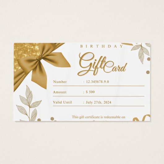 Carte de profil cadeau d'anniversaire (Dos)