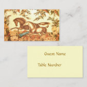 Carte de profil Cheval Equestre vintage PlaceCard (Devant / Derrière)