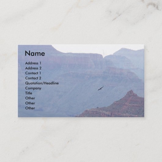 Carte de profil d'affaires d'Eagle de canyon grand (Devant)