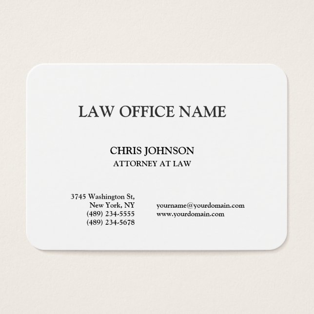 Carte de profil d'affaires du procureur noir blanc (Devant)