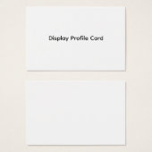 Carte de profil d'affichage d'informations commerc (Devant & derrière)