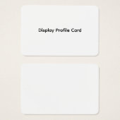 Carte de profil d'affichage d'informations commerc (Devant & derrière)