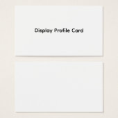 Carte de profil d'affichage d'informations commerc (Devant & derrière)