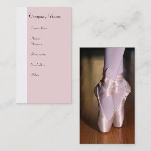 Carte de profil de ballet - Deux côtés (Devant / Derrière)