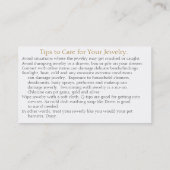 Carte de profil de bijoux (Dos)