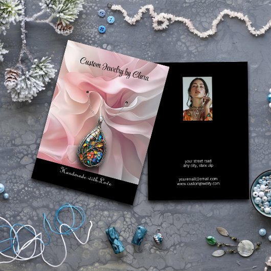 Carte de profil de bijoux personnalisée