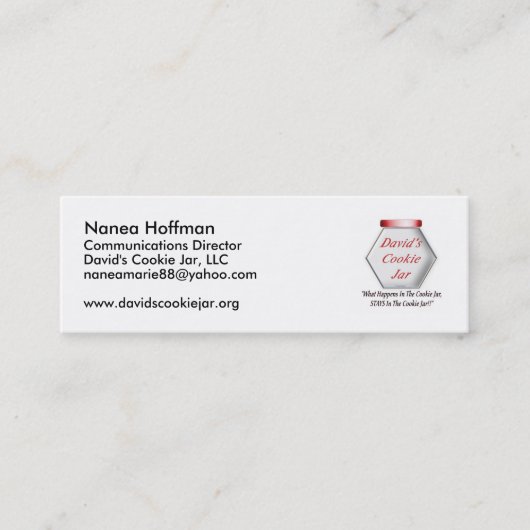 Carte de profil de boîte à biscuits (Devant)