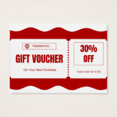 Carte de profil de bon cadeau (Dos)