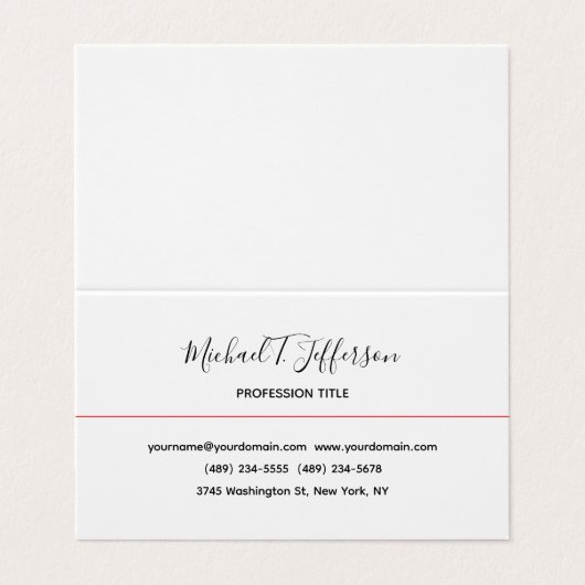 Carte de profil de calligraphie classique élégante (Extérieur déplié)