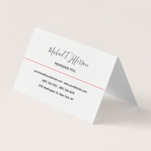 Carte de profil de calligraphie classique élégante (Devant)