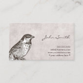 Carte de profil de carte d'appel vintage Sparrow (Devant)