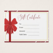 Carte de profil de certificat cadeau (Devant)