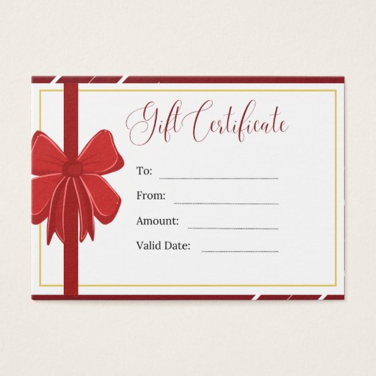 Carte de profil de certificat cadeau (Devant)