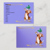 Carte de profil de chaton et de papillon (Devant / Derrière)